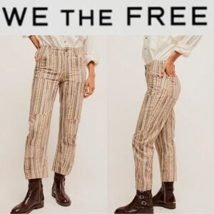 NWT We The Free Super Sonic Stripe Print Utility Barrel Pants SZ 8